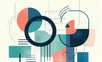 Abstract representation of branding elements and logo concepts