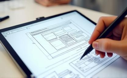 UI/UX design wireframe sketch demonstrating user flow